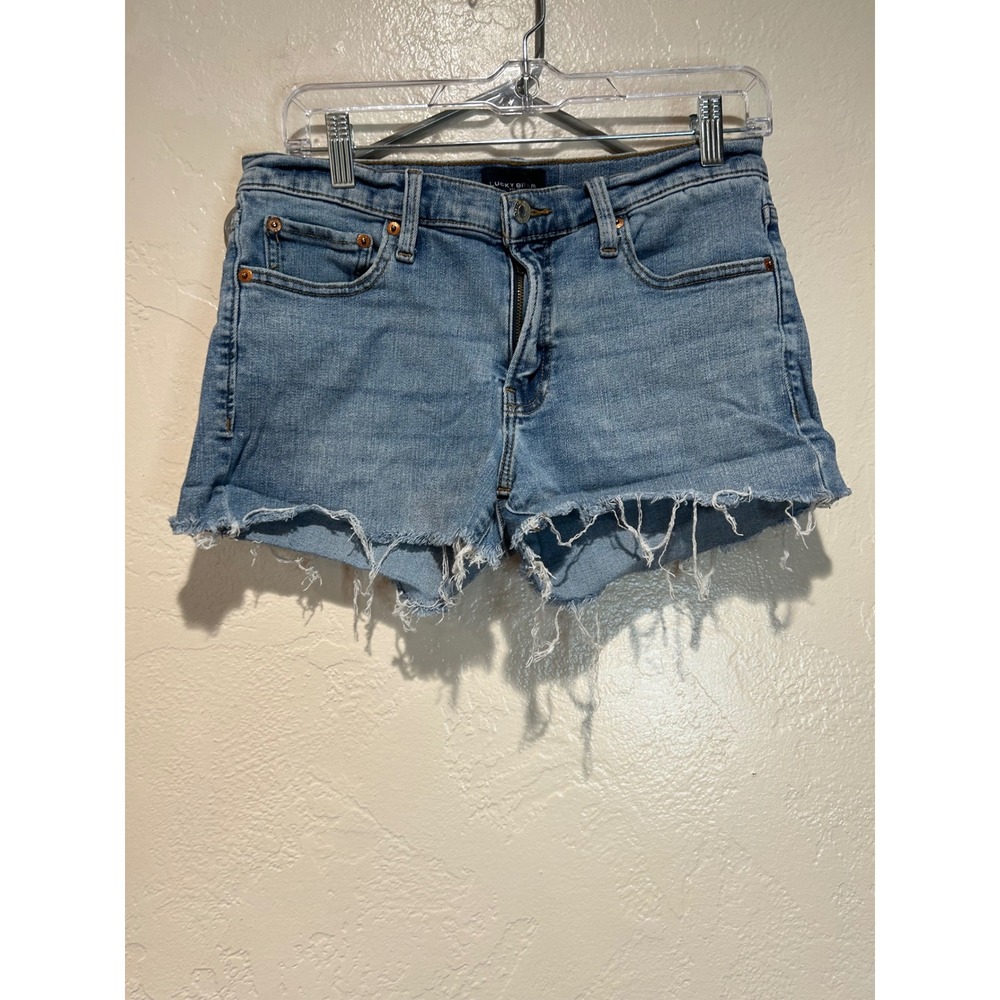Lucky Brand Womens Cut Off Denim Shorts Medium Wash Blue Size 10/30 Raw Hem